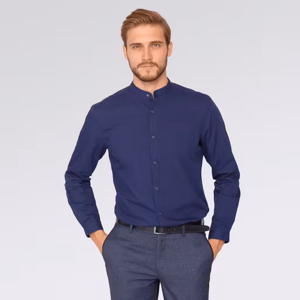 Camisa con cuello chino
