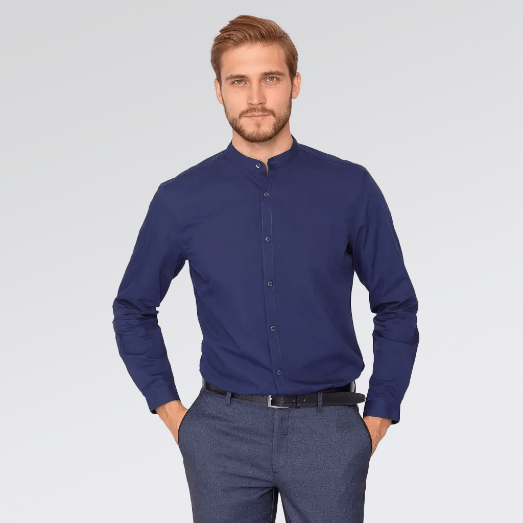 Camisa con cuello chino