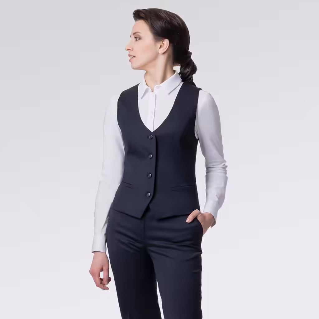 Chaleco ejecutivo azul para mujer