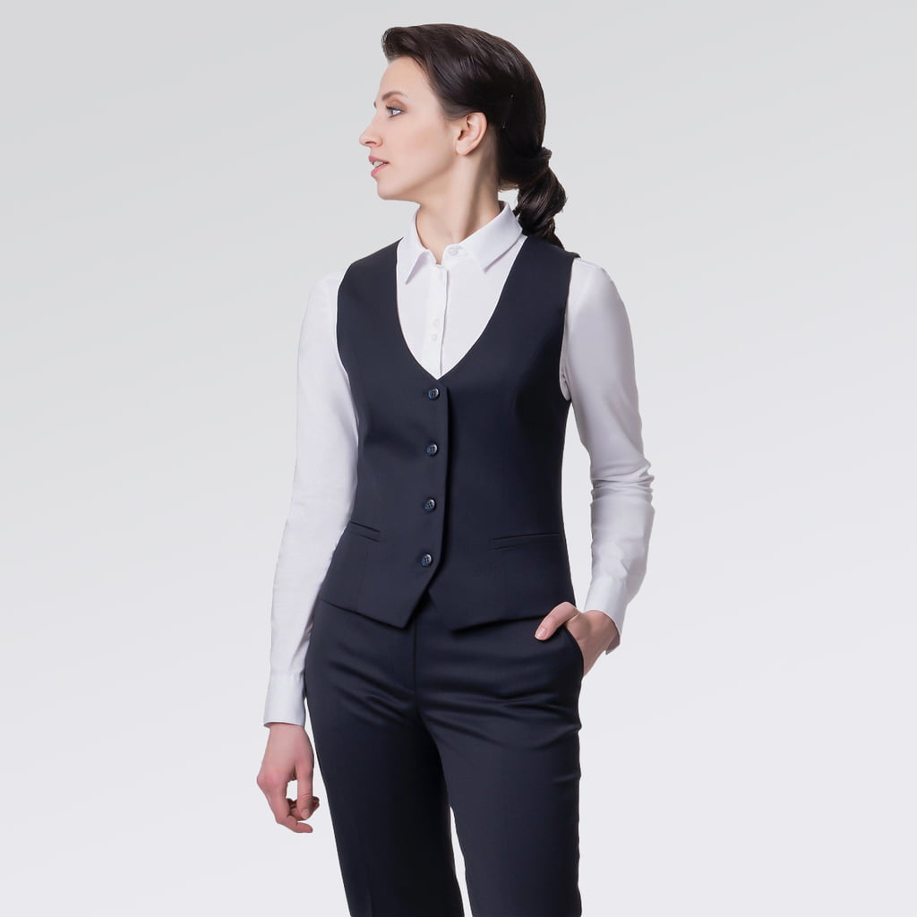 Chaleco ejecutivo azul para mujer